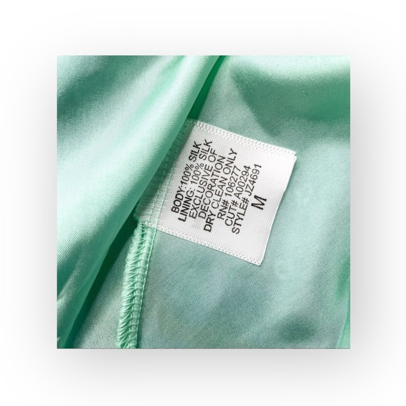 new Hale Bob 𖦹 Chic Crinkled Silk Mini Dress Midi Skirt 𖦹 Aqua Ombre Print 𖦹 M - Picture 9 of 16